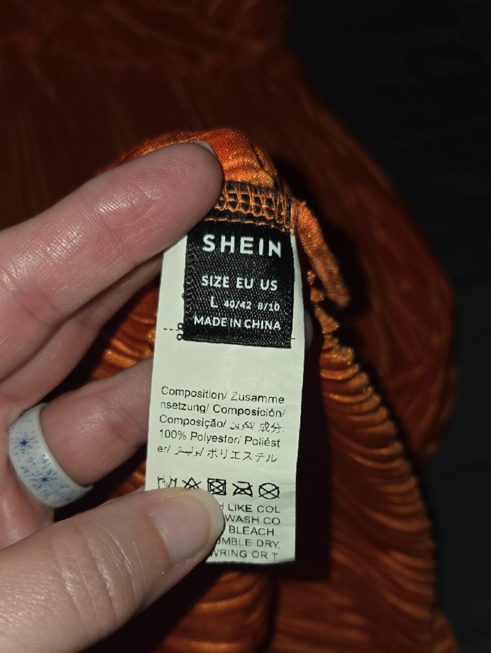 SHEIN Orange Pleated Halter Two-Piece Dress - Picture 4 of 4